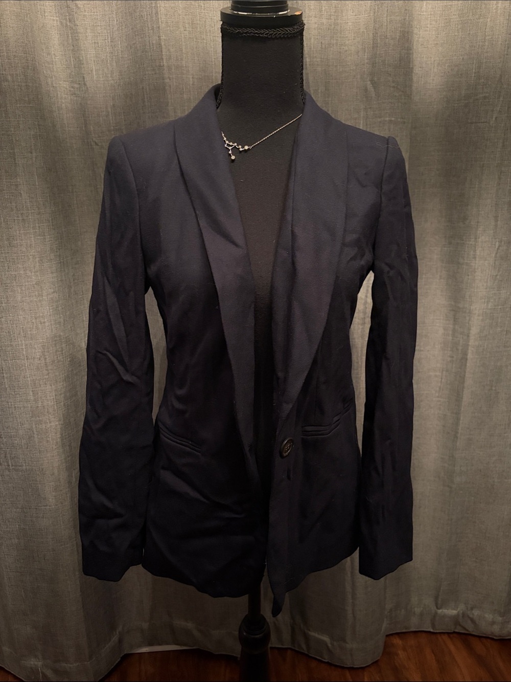 J. Crew Parke Classic Navy Single-Button Shawl Collar Blazer